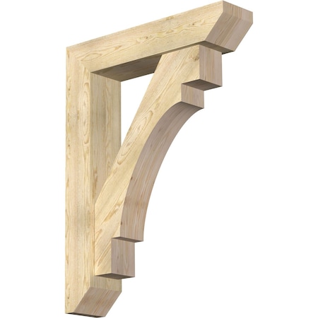 Ekena Millwork Merced Slat Rough Sawn Bracket w/ Offset Brace, Douglas Fir, 8"W x 36"D x 48"H BKT0806X36X48MRC06RDF
